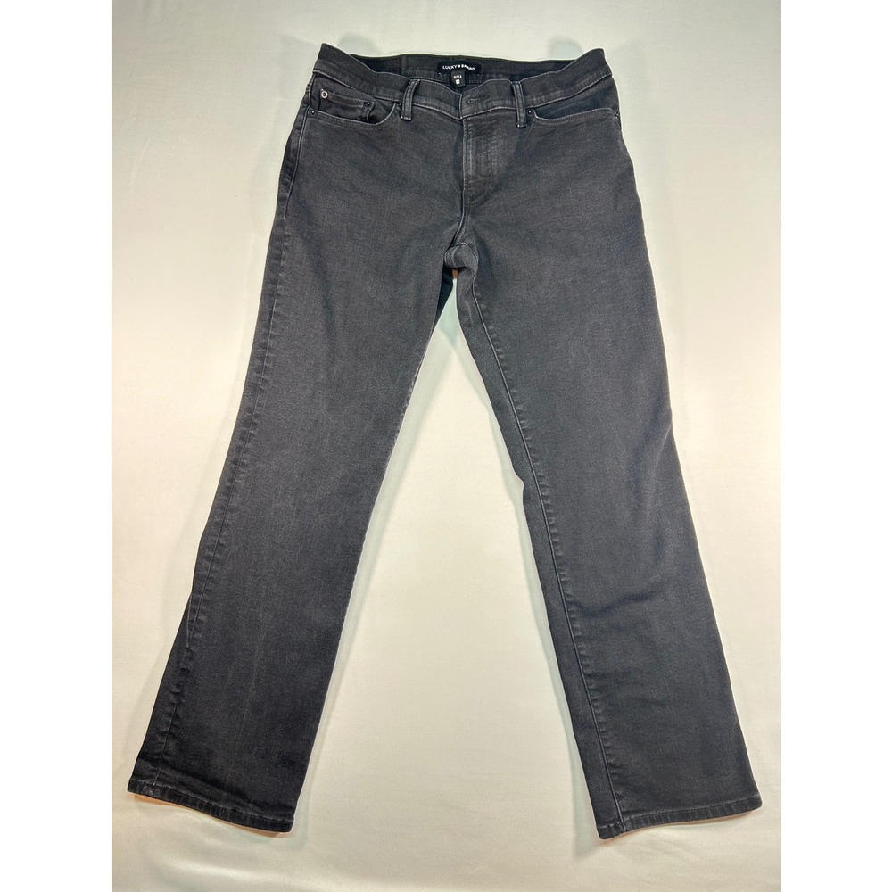 Lucky Brand Sweet Mid Rise Straight Black Jeans Womens 12/31 A Stretch Denim